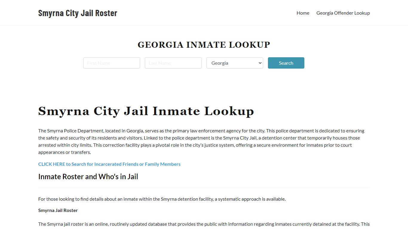 Smyrna Police Department & City Jail, GA Inmate Roster, Arrests, Mugshots